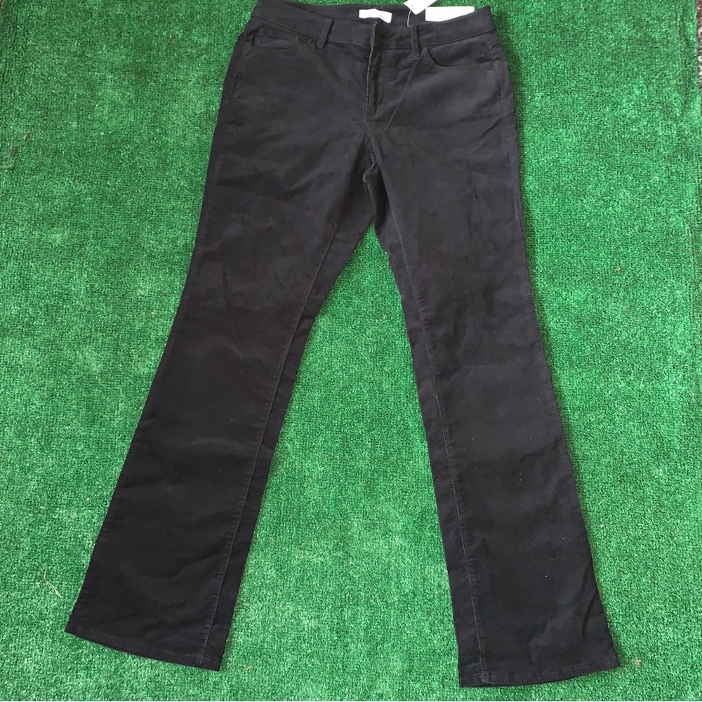 NWT Ann Taylor LOFT Modern Curvy BOOT CUT BLACK Women's Corduroy SIZE 10  Pants.